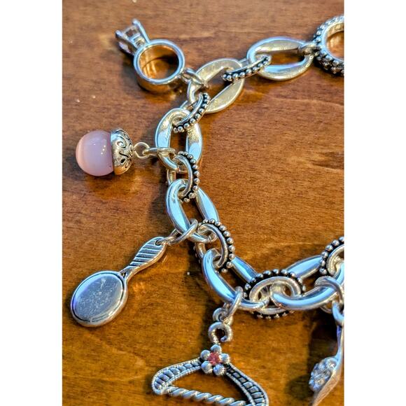 Premier Designs Silver Tone Girly Toggle Clasp Charm  Bracelet - Picture 2 of 9